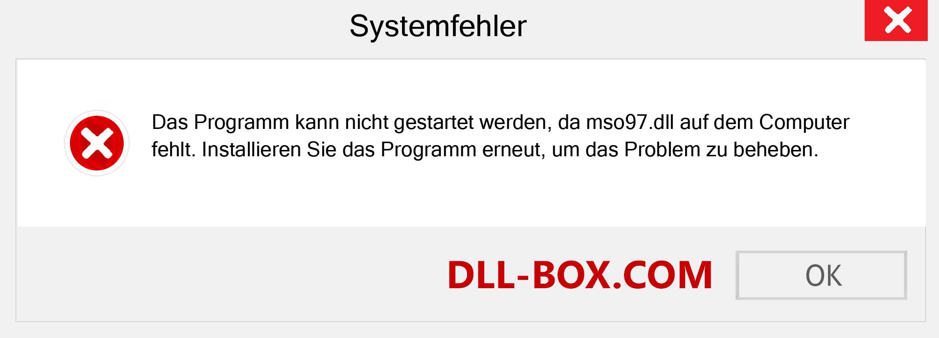 mso97.dll-Datei fehlt?. Download für Windows 7, 8, 10 - Fix mso97 dll Missing Error unter Windows, Fotos, Bildern