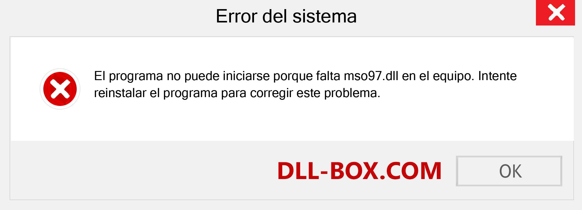 ¿Falta el archivo mso97.dll ?. Descargar para Windows 7, 8, 10 - Corregir mso97 dll Missing Error en Windows, fotos, imágenes